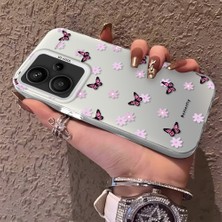HONTINGA Xiaomi Redmi Note 13 Pro Plus 5g ile Uyumlu Kılıfı Silikon Kenar Sert Arka Düşüme Önleyici Basitlik Anti Düşme Kamera Korumali Küçük Kelebek Desen Telefon Kılıfı Kadın ve Erkek Için Uygundur K1-0718