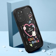 HONTINGA Xiaomi Redmi Note 10S ile Uyumlu Kılıfı Düşüme Önleyici Basitlik Anti Düşme Kamera Korumali Kalp Desen Siyah Yumuşak Silikon Telefon Kılıfı Kadın ve Erkek Için Uygundur K2-0400