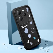 HONTINGA Infinix Hot 40 ile Uyumlu Kılıfı Düşüme Önleyici Basitlik Anti Düşme Kamera Korumali Pembe Kalp Desen Siyah Yumuşak Silikon Telefon Kılıfı Kadın ve Erkek Için Uygundur K2-0405