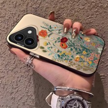 HONTINGA iPhone 16 ile Uyumlu Kılıfı Silikon Kenar Sert Arka Düşüme Önleyici Basitlik Anti Düşme Kamera Korumali Çiçekler Desen Telefon Kılıfı Kadın ve Erkek Için Uygundur K1-0722