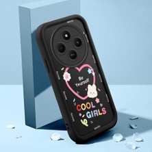 HONTINGA Xiaomi Redmi 14C ile Uyumlu Kılıfı Düşüme Önleyici Basitlik Anti Düşme Kamera Korumali Kalp Desen Siyah Yumuşak Silikon Telefon Kılıfı Kadın ve Erkek Için Uygundur K2-0400