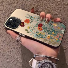 HONTINGA Arka Kılıf Silikon Kenar Düşüme Önleyici iPhone 16 Pro Max İçin Çiçekler Desenli Plastik