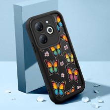 HONTINGA Tecno Spark 20C ile Uyumlu Kılıfı Düşüme Önleyici Basitlik Anti Düşme Kamera Korumali Kelebek Desen Siyah Yumuşak Silikon Telefon Kılıfı Kadın ve Erkek Için Uygundur K2-0407