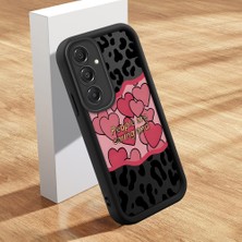 HONTINGA Samsung Galaxy A16 ile Uyumlu Kılıfı Düşüme Önleyici Basitlik Anti Düşme Kamera Korumali Leopar Kalp Desen Siyah Yumuşak Silikon Telefon Kılıfı Kadın ve Erkek Için Uygundur K2-0406