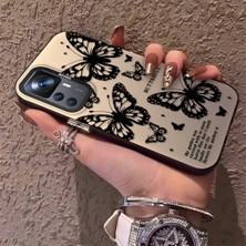HONTINGA Xiaomi Mi 12T Pro ile Uyumlu Kılıfı Silikon Kenar Sert Arka Düşüme Önleyici Basitlik Anti Düşme Kamera Korumali Kelebek Desen Telefon Kılıfı Kadın ve Erkek Için Uygundur K1-0719