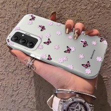 HONTINGA Samsung Galaxy A34 5g ile Uyumlu Kılıfı Silikon Kenar Sert Arka Düşüme Önleyici Basitlik Anti Düşme Kamera Korumali Küçük Kelebek Desen Telefon Kılıfı Kadın ve Erkek Için Uygundur K1-0718