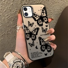 HONTINGA iPhone 12 Pro ile Uyumlu Kılıfı Silikon Kenar Sert Arka Düşüme Önleyici Basitlik Anti Düşme Kamera Korumali Kelebek Desen Telefon Kılıfı Kadın ve Erkek Için Uygundur K1-0719