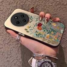 HONTINGA Xiaomi Redmi 14C ile Uyumlu Kılıfı Silikon Kenar Sert Arka Düşüme Önleyici Basitlik Anti Düşme Kamera Korumali Çiçekler Desen Telefon Kılıfı Kadın ve Erkek Için Uygundur K1-0722