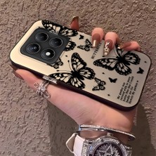 HONTINGA Xiaomi Redmi Note 14 Pro ile Uyumlu Kılıfı Silikon Kenar Sert Arka Düşüme Önleyici Basitlik Anti Düşme Kamera Korumali Kelebek Desen Telefon Kılıfı Kadın ve Erkek Için Uygundur K1-0719