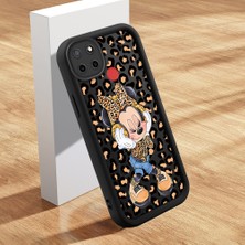 HONTINGA Realme C25 ile Uyumlu Kılıfı Düşüme Önleyici Basitlik Anti Düşme Kamera Korumali Mickey Minnie Desen Siyah Yumuşak Silikon Telefon Kılıfı Kadın ve Erkek Için Uygundur K2-0398