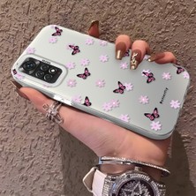 HONTINGA Xiaomi Redmi Note 11S ile Uyumlu Kılıfı Silikon Kenar Sert Arka Düşüme Önleyici Basitlik Anti Düşme Kamera Korumali Küçük Kelebek Desen Telefon Kılıfı Kadın ve Erkek Için Uygundur K1-0718