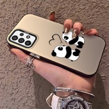 HONTINGA Samsung Galaxy A73 ile Uyumlu Kılıfı Silikon Kenar Sert Arka Düşüme Önleyici Basitlik Anti Düşme Kamera Korumali Panda Desen Telefon Kılıfı Kadın ve Erkek Için Uygundur K1-0726