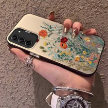 HONTINGA Samsung Galaxy S21 Fe ile Uyumlu Kılıfı Silikon Kenar Sert Arka Düşüme Önleyici Basitlik Anti Düşme Kamera Korumali Çiçekler Desen Telefon Kılıfı Kadın ve Erkek Için Uygundur K1-0722