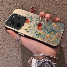 HONTINGA Xiaomi Redmi Note 14 ile Uyumlu Kılıfı Silikon Kenar Sert Arka Düşüme Önleyici Basitlik Anti Düşme Kamera Korumali Çiçekler Desen Telefon Kılıfı Kadın ve Erkek Için Uygundur K1-0722