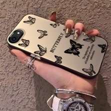 HONTINGA iPhone 7 ile Uyumlu Kılıfı Silikon Kenar Sert Arka Düşüme Önleyici Basitlik Anti Düşme Kamera Korumali Siyah Kelebek Desen Telefon Kılıfı Kadın ve Erkek Için Uygundur K1-0721