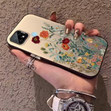 HONTINGA Realme C21 ile Uyumlu Kılıfı Silikon Kenar Sert Arka Düşüme Önleyici Basitlik Anti Düşme Kamera Korumali Çiçekler Desen Telefon Kılıfı Kadın ve Erkek Için Uygundur K1-0722