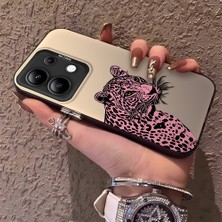 HONTINGA Xiaomi Redmi Note 13 4g ile Uyumlu Kılıfı Silikon Kenar Sert Arka Düşüme Önleyici Basitlik Anti Düşme Kamera Korumali Pembe Leopar Desen Telefon Kılıfı Kadın ve Erkek Için Uygundur K1-0720