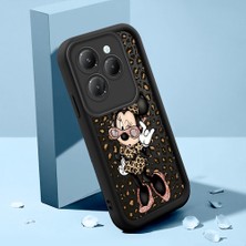 HONTINGA Infinix Hot 40 Pro ile Uyumlu Kılıfı Düşüme Önleyici Basitlik Anti Düşme Kamera Korumali Mickey Minnie Desen Siyah Yumuşak Silikon Telefon Kılıfı Kadın ve Erkek Için Uygundur K2-0398
