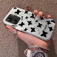 HONTINGA Poco C65 ile Uyumlu Kılıfı Silikon Kenar Sert Arka Düşüme Önleyici Basitlik Anti Düşme Kamera Korumali Siyah Kelebek Desen Telefon Kılıfı Kadın ve Erkek Için Uygundur K1-0721