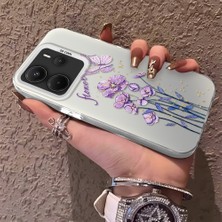 HONTINGA Xiaomi Redmi Note 14 ile Uyumlu Kılıfı Silikon Kenar Sert Arka Düşüme Önleyici Basitlik Anti Düşme Kamera Korumali Çiçekler Desen Telefon Kılıfı Kadın ve Erkek Için Uygundur K1-0722