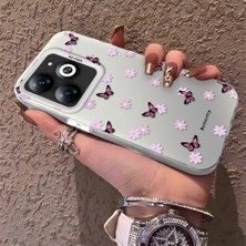 HONTINGA Infinix Smart 8 ile Uyumlu Kılıfı Silikon Kenar Sert Arka Düşüme Önleyici Basitlik Anti Düşme Kamera Korumali Küçük Kelebek Desen Telefon Kılıfı Kadın ve Erkek Için Uygundur K1-0718