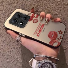 HONTINGA Xiaomi Redmi Note 14 Pro 5g ile Uyumlu Kılıfı Silikon Kenar Sert Arka Düşüme Önleyici Basitlik Anti Düşme Kamera Korumali Öpücük Izi Desen Telefon Kılıfı Kadın ve Erkek Için Uygundur K1-0724