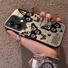 HONTINGA Xiaomi Redmi Note 13 4g ile Uyumlu Kılıfı Silikon Kenar Sert Arka Düşüme Önleyici Basitlik Anti Düşme Kamera Korumali Kelebek Desen Telefon Kılıfı Kadın ve Erkek Için Uygundur K1-0719