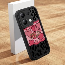 HONTINGA Xiaomi Redmi Note 13 4g ile Uyumlu Kılıfı Düşüme Önleyici Basitlik Anti Düşme Kamera Korumali Leopar Kalp Desen Siyah Yumuşak Silikon Telefon Kılıfı Kadın ve Erkek Için Uygundur K2-0406