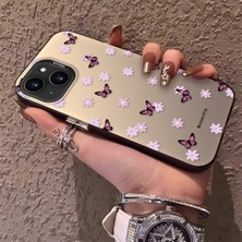 HONTINGA iPhone 15 Plus ile Uyumlu Kılıfı Silikon Kenar Sert Arka Düşüme Önleyici Basitlik Anti Düşme Kamera Korumali Küçük Kelebek Desen Telefon Kılıfı Kadın ve Erkek Için Uygundur K1-0718