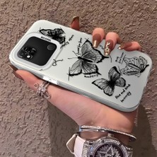 HONTINGA Xiaomi Redmi 10A ile Uyumlu Kılıfı Silikon Kenar Sert Arka Düşüme Önleyici Basitlik Anti Düşme Kamera Korumali Kelebek Desen Telefon Kılıfı Kadın ve Erkek Için Uygundur K1-0719