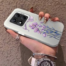 HONTINGA Xiaomi Redmi Note 14 Pro 5g ile Uyumlu Kılıfı Silikon Kenar Sert Arka Düşüme Önleyici Basitlik Anti Düşme Kamera Korumali Çiçekler Desen Telefon Kılıfı Kadın ve Erkek Için Uygundur K1-0722