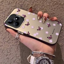 HONTINGA Realme Note 50 4g ile Uyumlu Kılıfı Silikon Kenar Sert Arka Düşüme Önleyici Basitlik Anti Düşme Kamera Korumali Küçük Kelebek Desen Telefon Kılıfı Kadın ve Erkek Için Uygundur K1-0718