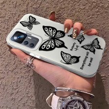 HONTINGA Xiaomi Mi 12T Pro ile Uyumlu Kılıfı Silikon Kenar Sert Arka Düşüme Önleyici Basitlik Anti Düşme Kamera Korumali Renkli Kelebek Desen Telefon Kılıfı Kadın ve Erkek Için Uygundur K1-0723