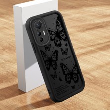 HONTINGA Xiaomi Mi 13 Lite ile Uyumlu Kılıfı Düşüme Önleyici Basitlik Anti Düşme Kamera Korumali Kelebek Desen Siyah Yumuşak Silikon Telefon Kılıfı Kadın ve Erkek Için Uygundur K2-0407