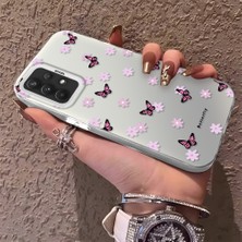 HONTINGA Samsung Galaxy A32 ile Uyumlu Kılıfı Silikon Kenar Sert Arka Düşüme Önleyici Basitlik Anti Düşme Kamera Korumali Küçük Kelebek Desen Telefon Kılıfı Kadın ve Erkek Için Uygundur K1-0718