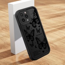 HONTINGA iPhone 14 Pro ile Uyumlu Kılıfı Düşüme Önleyici Basitlik Anti Düşme Kamera Korumali Kelebek Desen Siyah Yumuşak Silikon Telefon Kılıfı Kadın ve Erkek Için Uygundur K2-0407