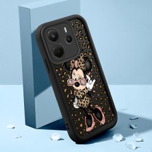 HONTINGA Xiaomi Redmi Note 14 ile Uyumlu Kılıfı Düşüme Önleyici Basitlik Anti Düşme Kamera Korumali Mickey Minnie Desen Siyah Yumuşak Silikon Telefon Kılıfı Kadın ve Erkek Için Uygundur K2-0398