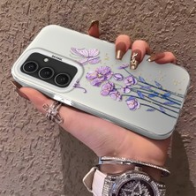 HONTINGA Samsung Galaxy S24 Plus ile Uyumlu Kılıfı Silikon Kenar Sert Arka Düşüme Önleyici Basitlik Anti Düşme Kamera Korumali Çiçekler Desen Telefon Kılıfı Kadın ve Erkek Için Uygundur K1-0722