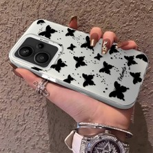 HONTINGA Xiaomi Redmi Note 13 Pro Plus 5g ile Uyumlu Kılıfı Silikon Kenar Sert Arka Düşüme Önleyici Basitlik Anti Düşme Kamera Korumali Siyah Kelebek Desen Telefon Kılıfı Kadın ve Erkek Için Uygundur K1-0721