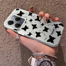 HONTINGA Tecno Spark 20 Pro ile Uyumlu Kılıfı Silikon Kenar Sert Arka Düşüme Önleyici Basitlik Anti Düşme Kamera Korumali Siyah Kelebek Desen Telefon Kılıfı Kadın ve Erkek Için Uygundur K1-0721