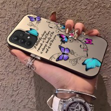 HONTINGA Samsung Galaxy A32 ile Uyumlu Kılıfı Silikon Kenar Sert Arka Düşüme Önleyici Basitlik Anti Düşme Kamera Korumali Renkli Kelebek Desen Telefon Kılıfı Kadın ve Erkek Için Uygundur K1-0723