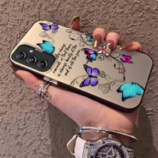 HONTINGA Samsung Galaxy M34 ile Uyumlu Kılıfı Silikon Kenar Sert Arka Düşüme Önleyici Basitlik Anti Düşme Kamera Korumali Renkli Kelebek Desen Telefon Kılıfı Kadın ve Erkek Için Uygundur K1-0723