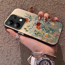 HONTINGA Xiaomi Redmi Note 13 4g ile Uyumlu Kılıfı Silikon Kenar Sert Arka Düşüme Önleyici Basitlik Anti Düşme Kamera Korumali Çiçekler Desen Telefon Kılıfı Kadın ve Erkek Için Uygundur K1-0722