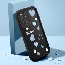 HONTINGA Xiaomi Redmi Note 11 ile Uyumlu Kılıfı Düşüme Önleyici Basitlik Anti Düşme Kamera Korumali Pembe Kalp Desen Siyah Yumuşak Silikon Telefon Kılıfı Kadın ve Erkek Için Uygundur K2-0405