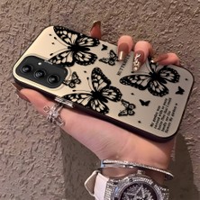 HONTINGA Samsung Galaxy A14 ile Uyumlu Kılıfı Silikon Kenar Sert Arka Düşüme Önleyici Basitlik Anti Düşme Kamera Korumali Kelebek Desen Telefon Kılıfı Kadın ve Erkek Için Uygundur K1-0719