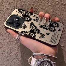 HONTINGA Realme Note 50 ile Uyumlu Kılıfı Silikon Kenar Sert Arka Düşüme Önleyici Basitlik Anti Düşme Kamera Korumali Kelebek Desen Telefon Kılıfı Kadın ve Erkek Için Uygundur K1-0719
