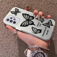 HONTINGA Samsung Galaxy A72 ile Uyumlu Kılıfı Silikon Kenar Sert Arka Düşüme Önleyici Basitlik Anti Düşme Kamera Korumali Renkli Kelebek Desen Telefon Kılıfı Kadın ve Erkek Için Uygundur K1-0723