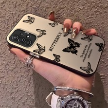 HONTINGA Samsung Galaxy A52 ile Uyumlu Kılıfı Silikon Kenar Sert Arka Düşüme Önleyici Basitlik Anti Düşme Kamera Korumali Siyah Kelebek Desen Telefon Kılıfı Kadın ve Erkek Için Uygundur K1-0721