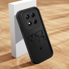 HONTINGA Xiaomi Redmi Note 14 Pro ile Uyumlu Kılıfı Düşüme Önleyici Basitlik Anti Düşme Kamera Korumali Uçak Desen Siyah Yumuşak Silikon Telefon Kılıfı Kadın ve Erkek Için Uygundur K2-0401
