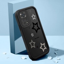 HONTINGA Xiaomi Redmi Note 11S ile Uyumlu Kılıfı Düşüme Önleyici Basitlik Anti Düşme Kamera Korumali Yıldız Desen Siyah Yumuşak Silikon Telefon Kılıfı Kadın ve Erkek Için Uygundur K2-0402